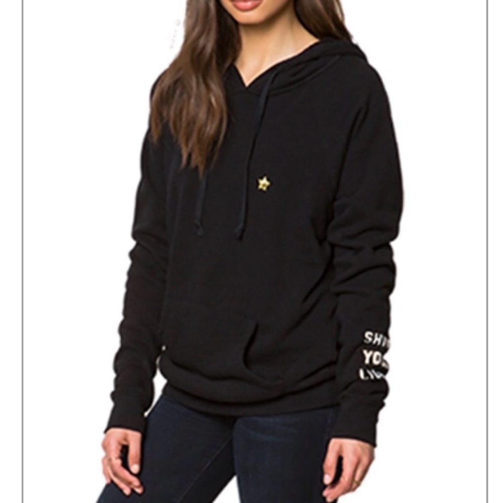 Spiritual Gangster Shine Your Light Black Hoodie Gold Star Downtown